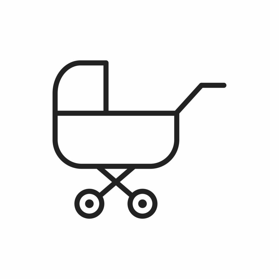 baby stroller outline icon vector