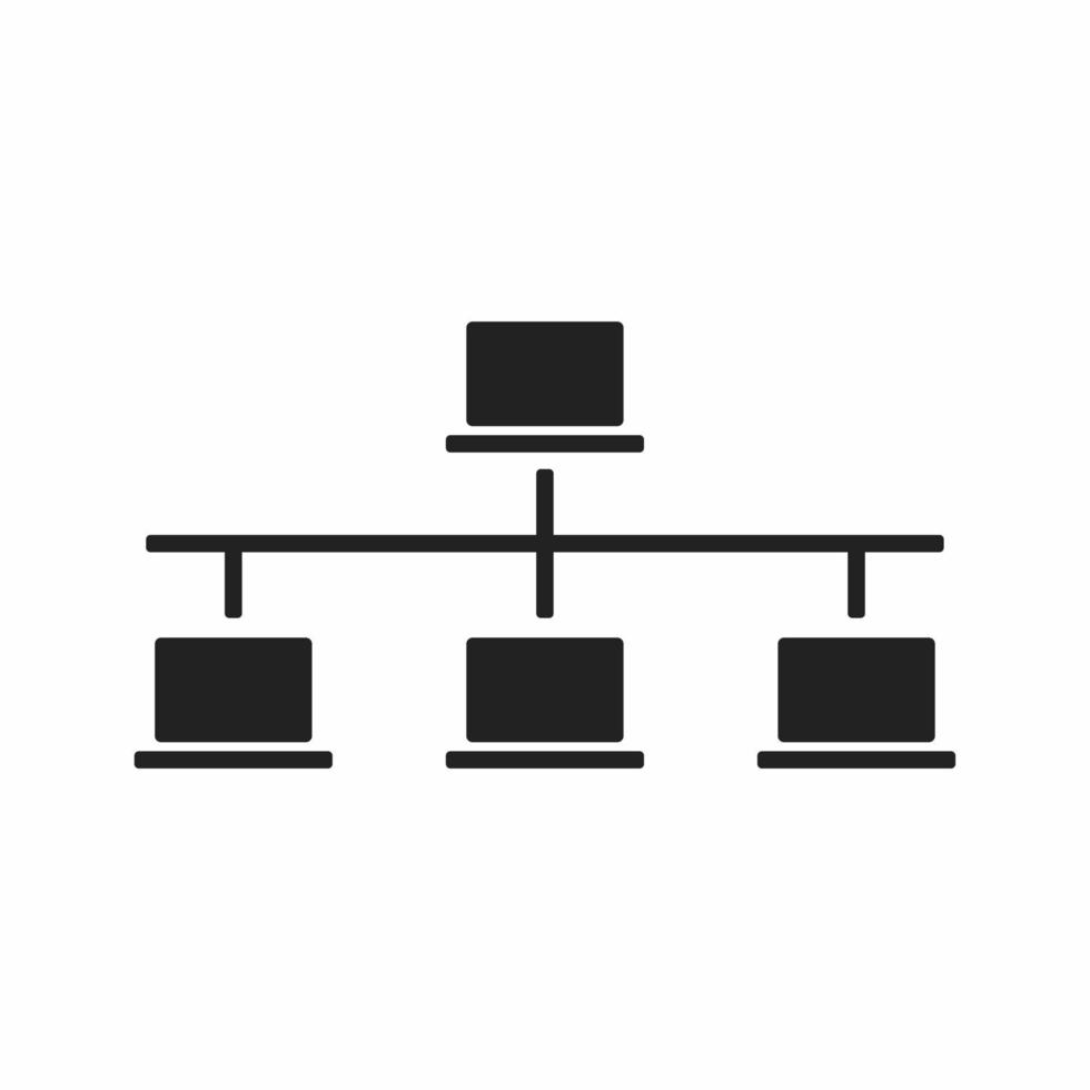 network computer flat icon vector