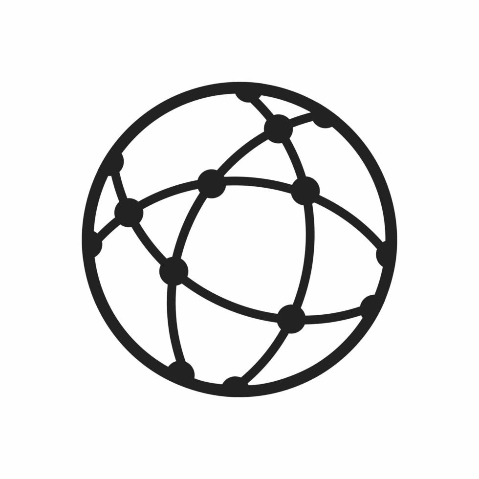 global technology outline icon vector