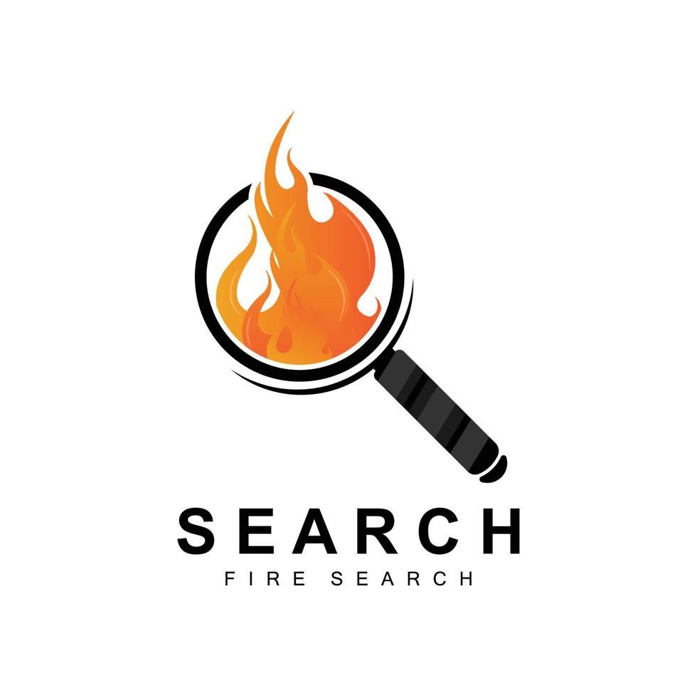 diseño de logotipo de búsqueda, ilustración de detectives, búsqueda de hogar, lente de vidrio, vector de marca de empresa