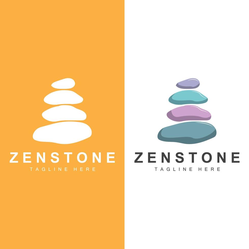 diseño de logotipo de piedra de equilibrio, piedra de terapia vectorial, piedra de masaje, piedra caliente y zenstone, ilustración de marca de producto vector