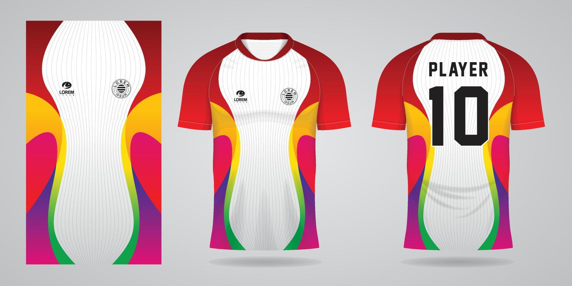 colorful football jersey sport design template vector