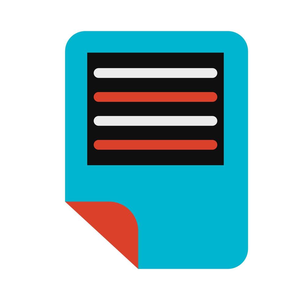 Electronic text document symbol glyph vector illustration