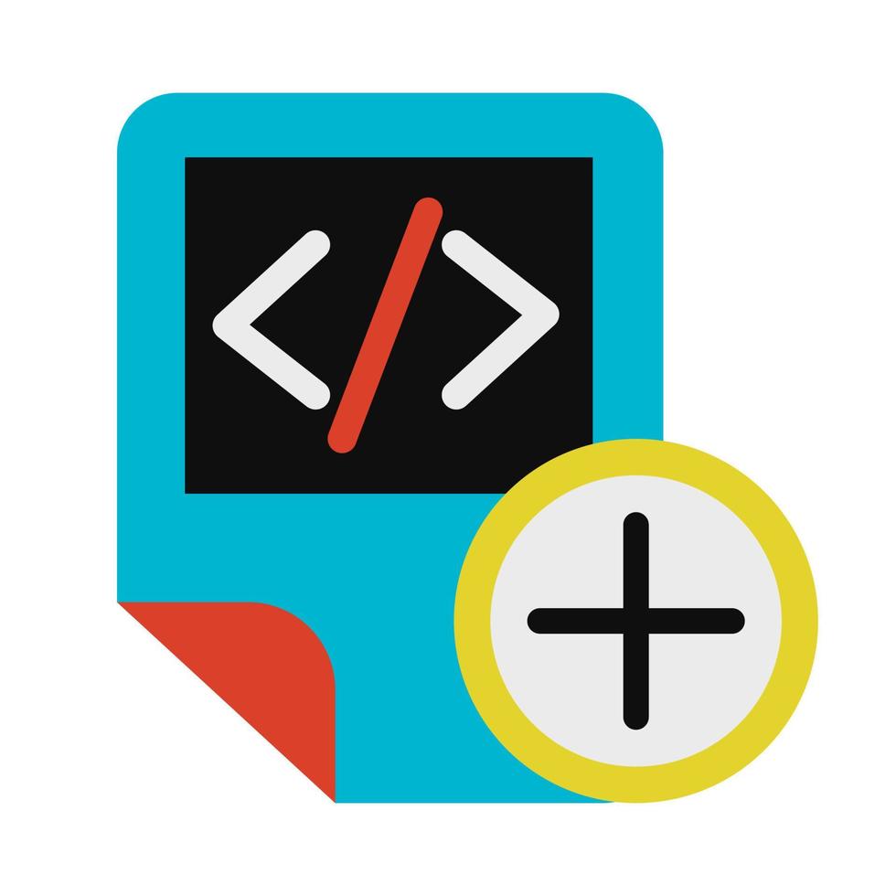 Coding script file adding symbol glyph vector icon