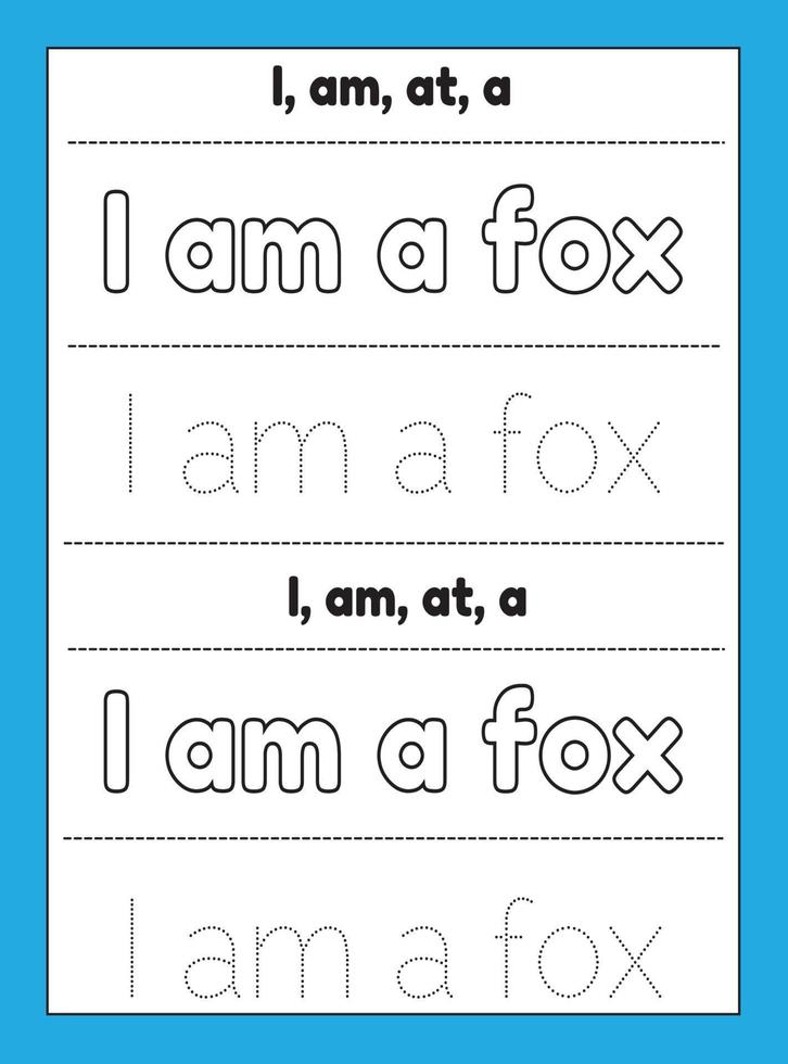 Sight Words Tracing Worksheet vector