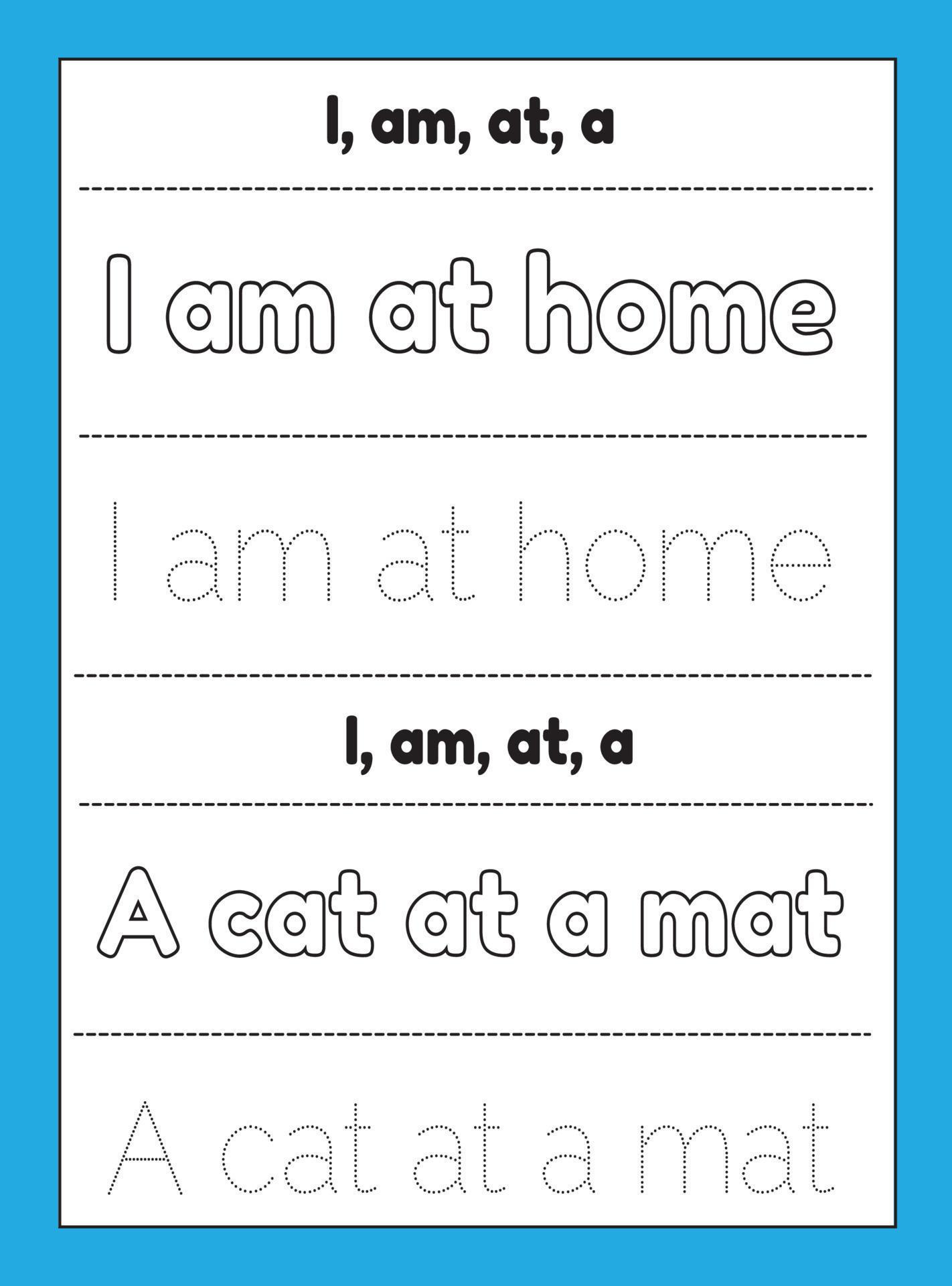 Sight Words Tracing Worksheet 13123017 Vector Art at Vecteezy