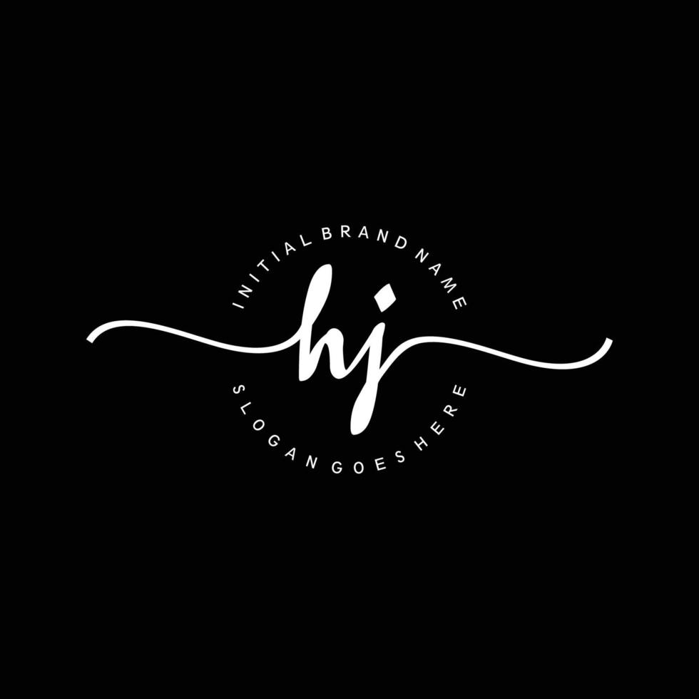 Initial HJ handwriting logo template vector