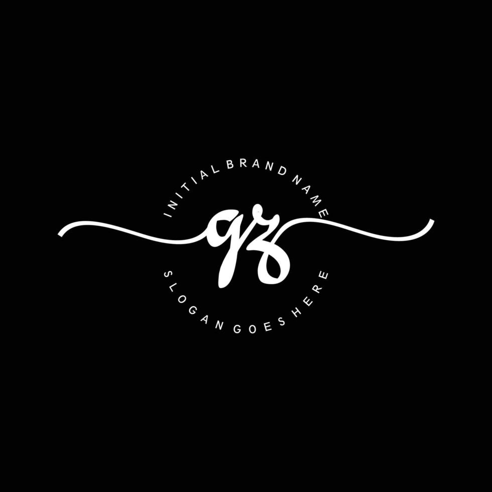 Initial GZ handwriting logo template vector