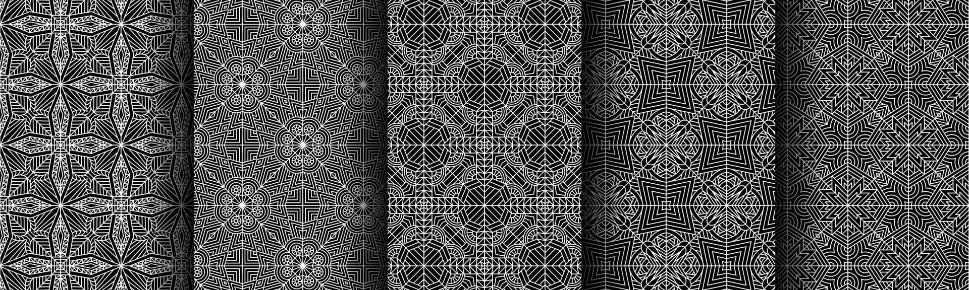 modern black and white geometric pattern collection bundle vector