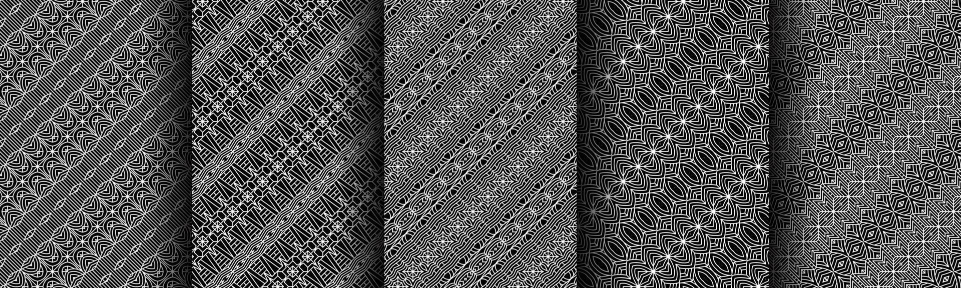 paquete de colección de patrones geométricos en blanco y negro moderno vector