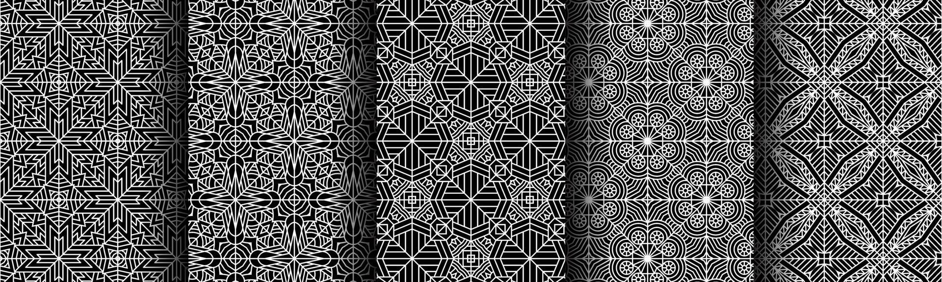 modern black and white geometric pattern collection bundle vector
