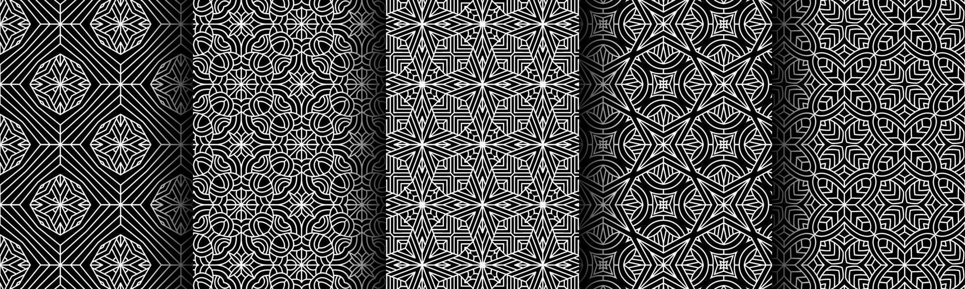 modern black and white geometric pattern collection bundle vector
