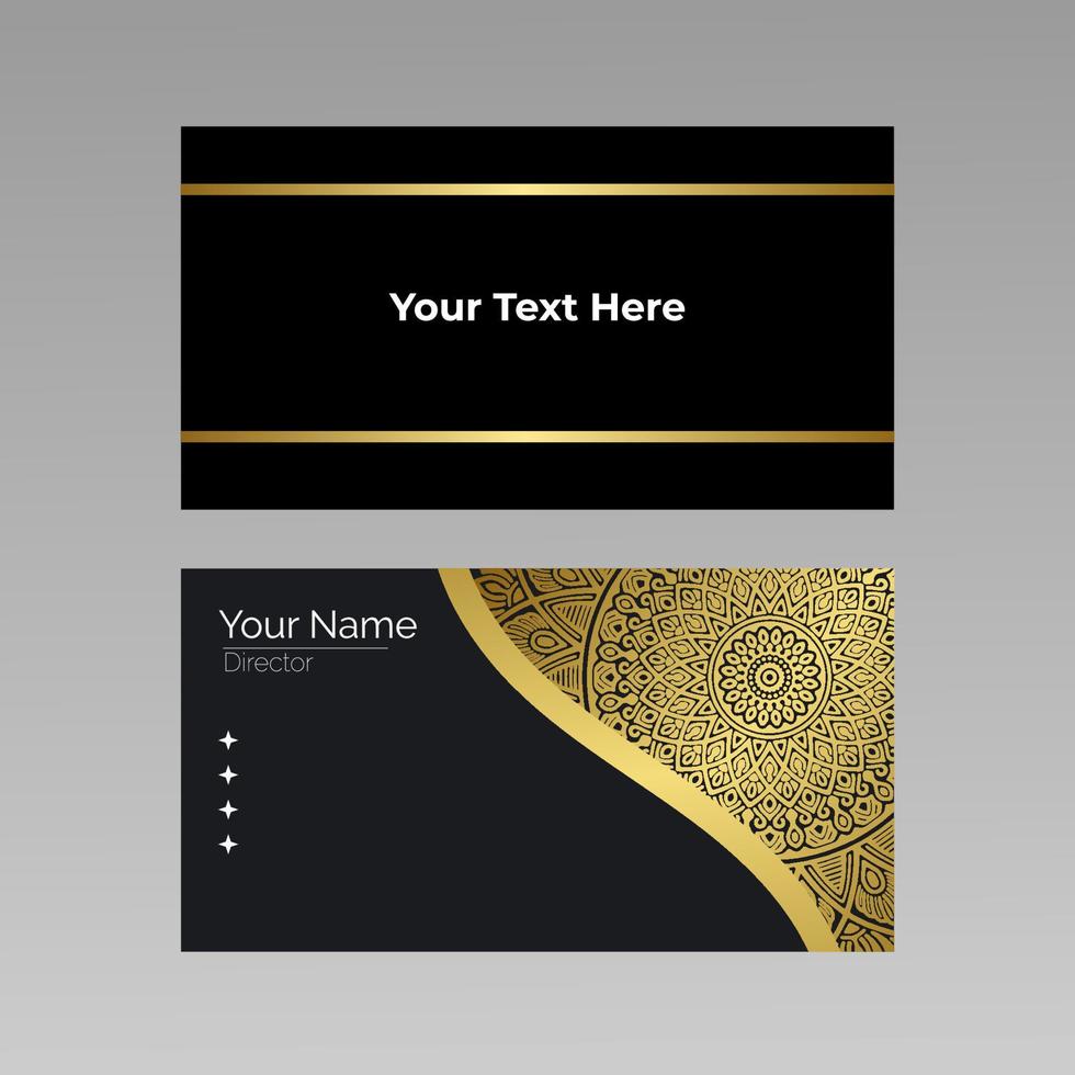 golden mandala with business card vector