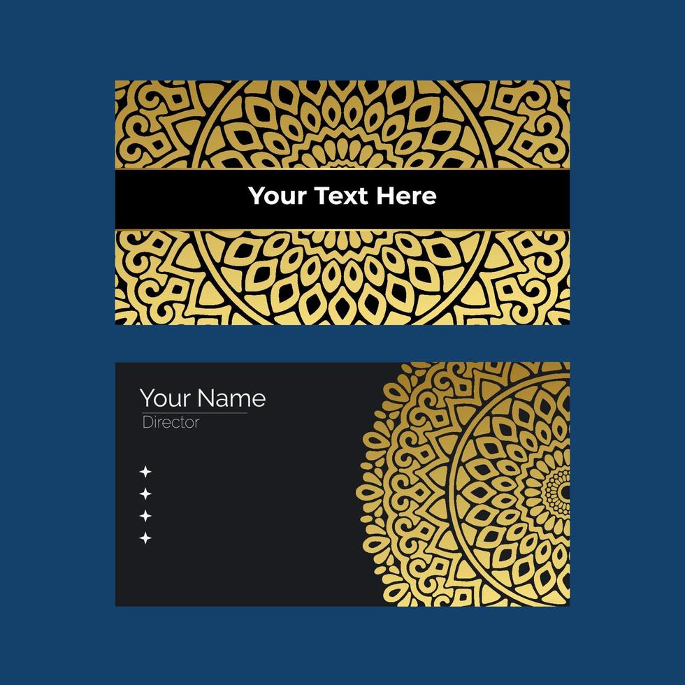 golden mandala with business card vector