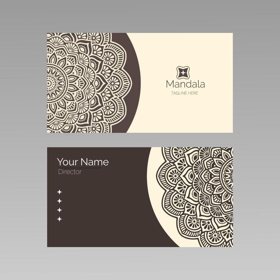 Luxury mandala business card template vector