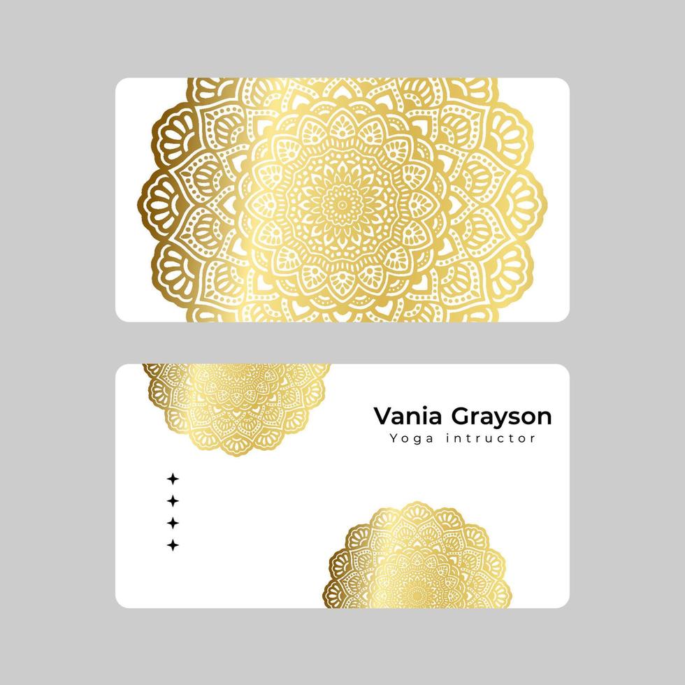 golden mandala with business card vector
