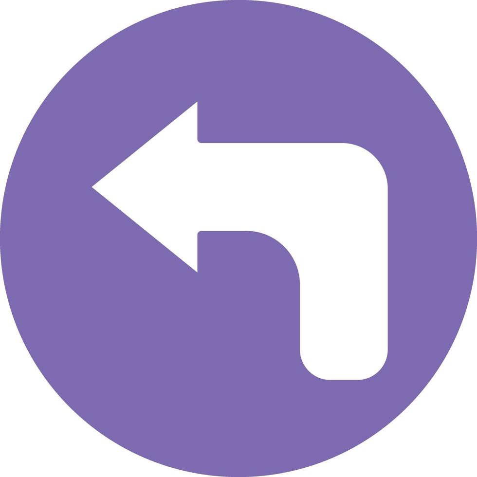 Turn Left Icon Style vector