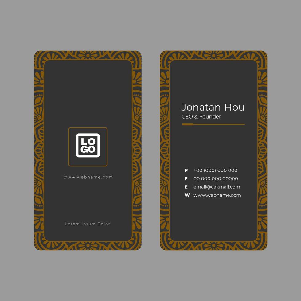 golden mandala with business card vector