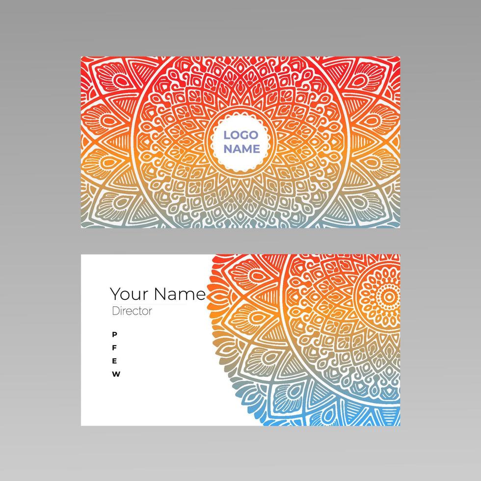 Luxury mandala business card template vector
