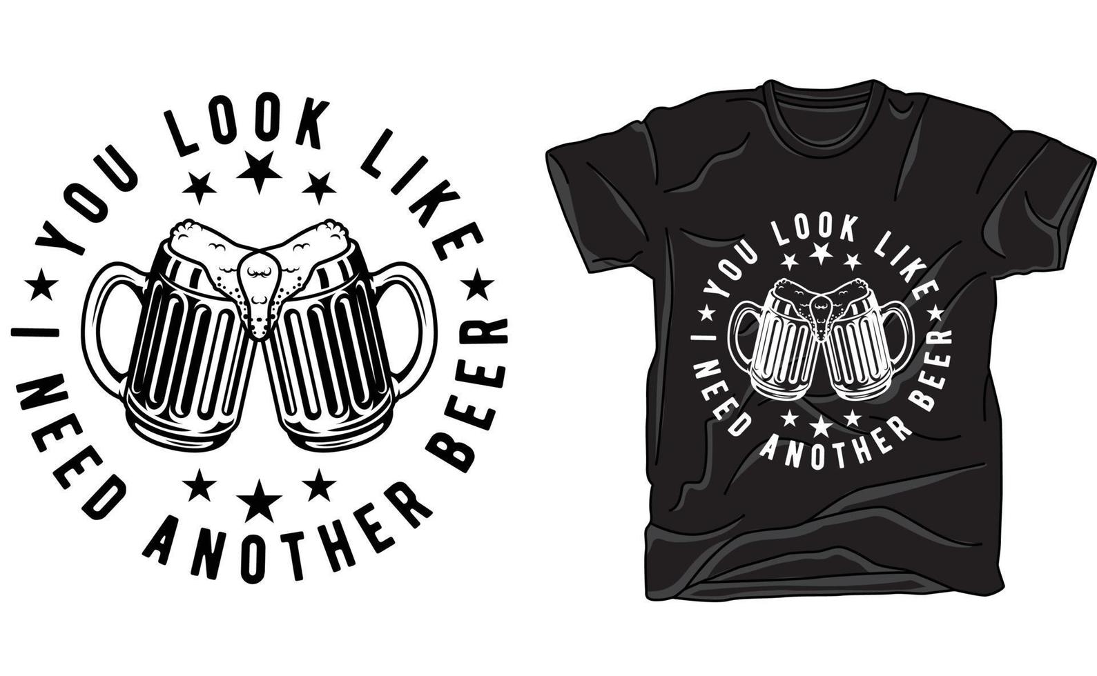 Beer t shirt design for beer lover vector