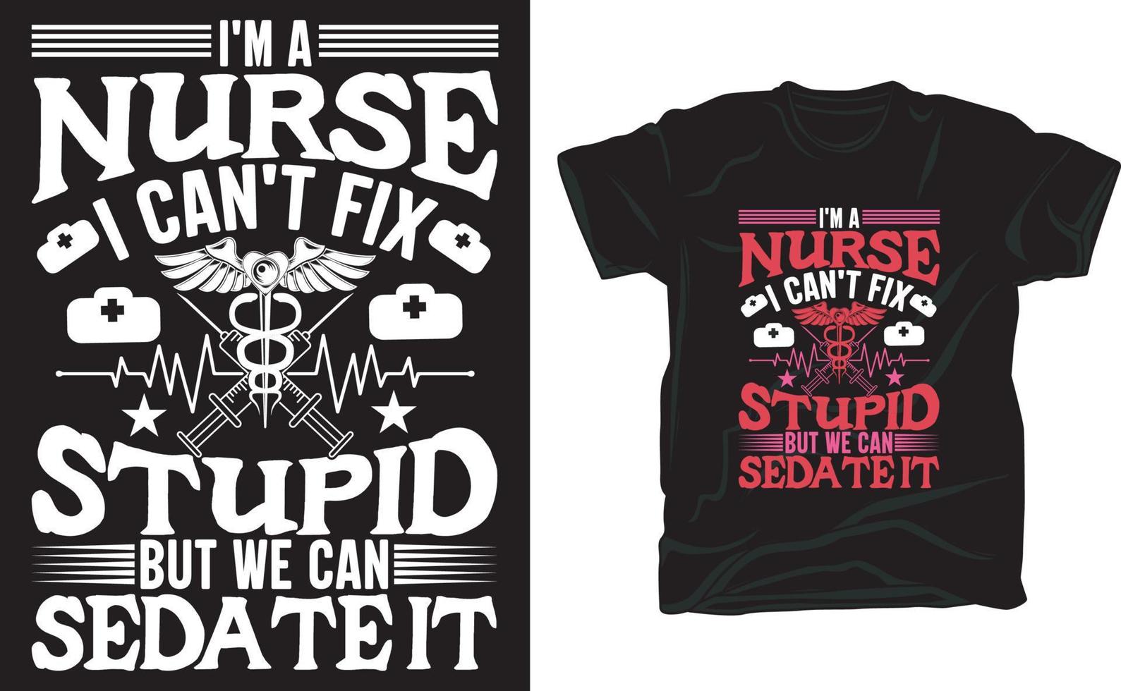 Nurse t shirt design vector