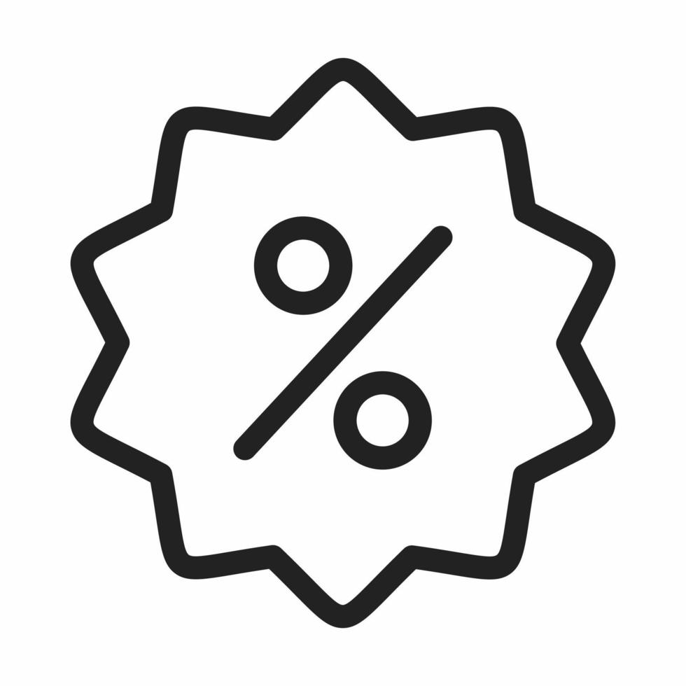 percent outline icon vector