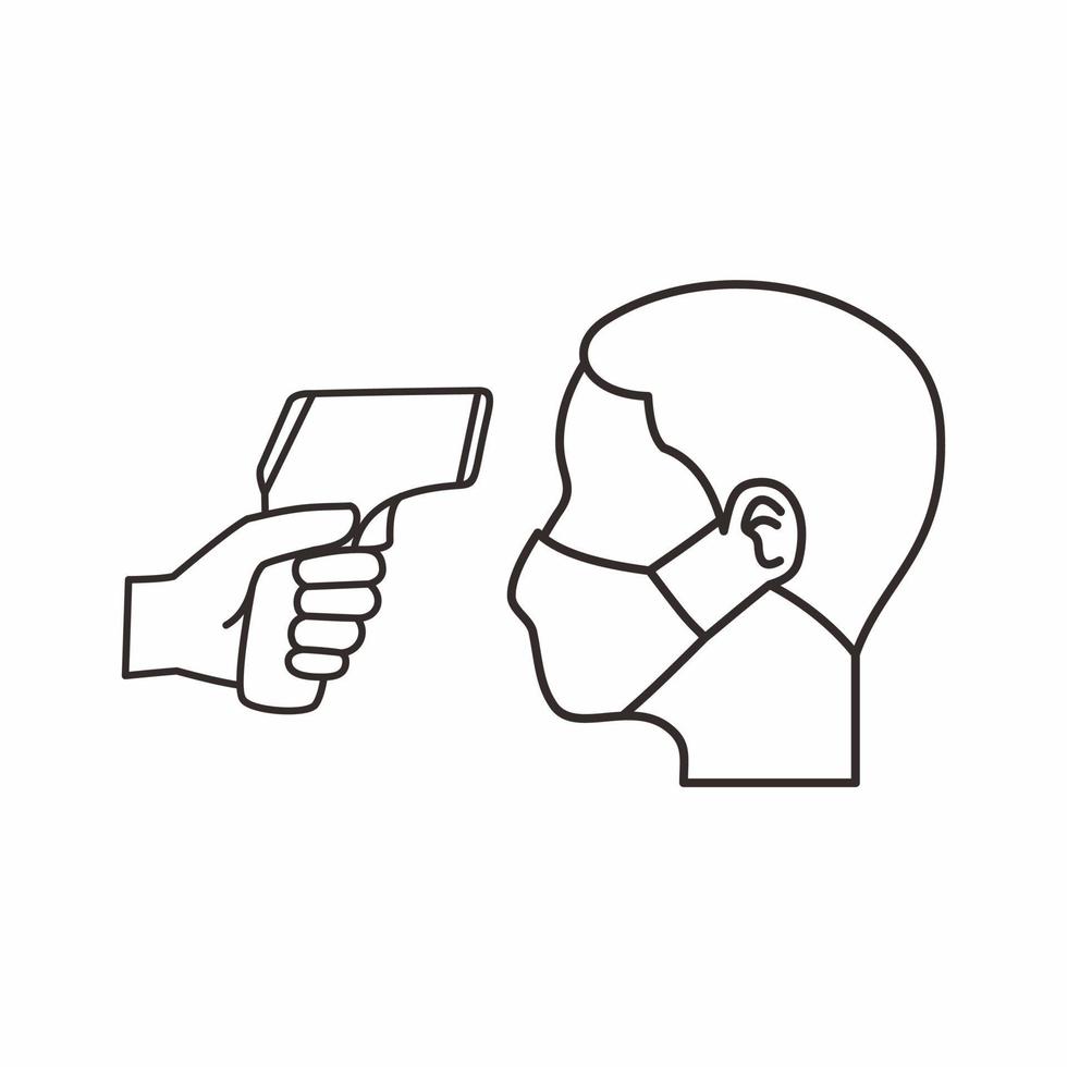 Checking body temperature  icon vector