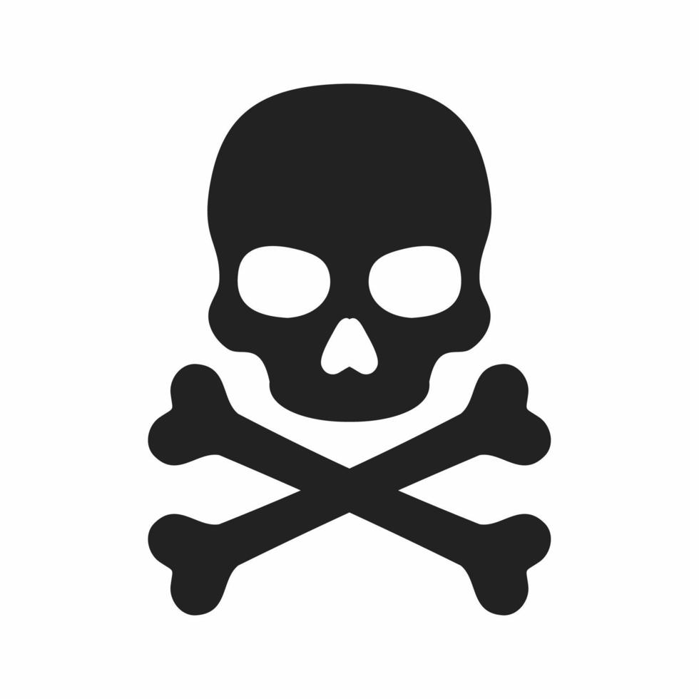 skull and bones flat icon vector