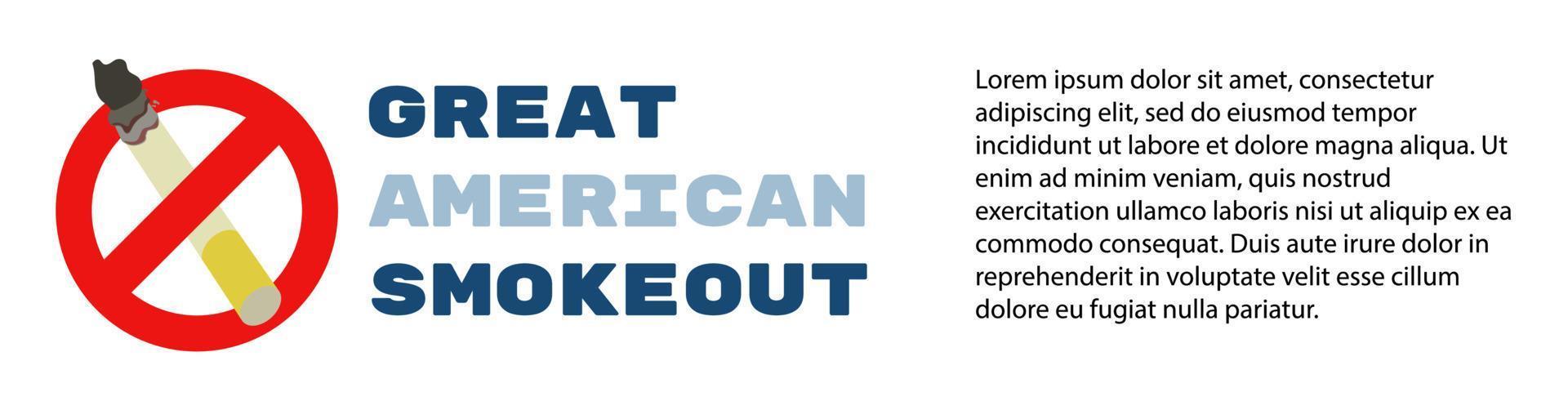 Great American smokeout vector illustration isolated on white background