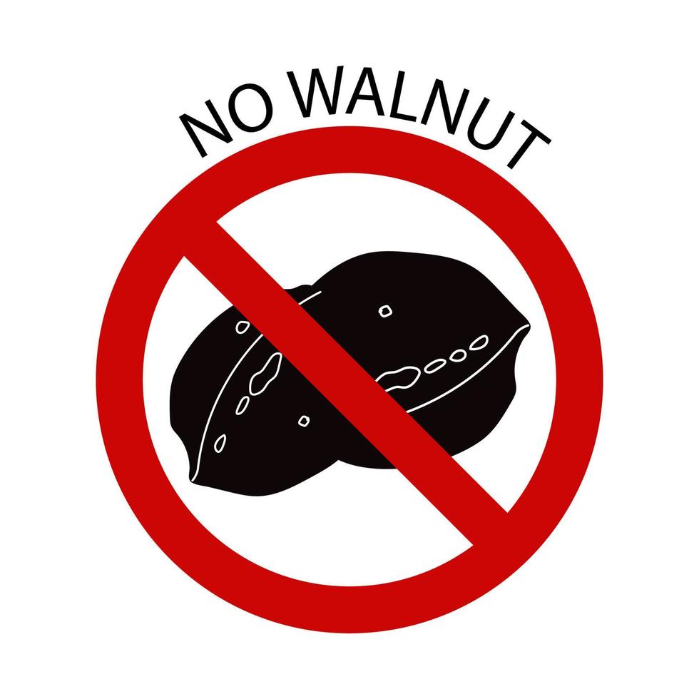 No walnut sign vector illustration isolated on white background