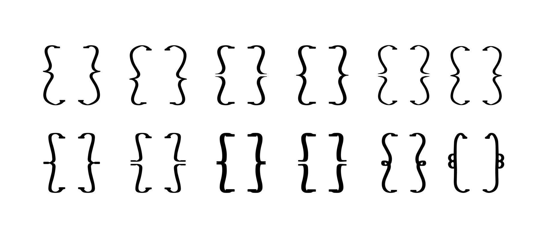 llaves negras conjunto ilustración vectorial aislado sobre fondo blanco vector