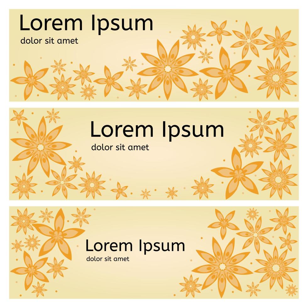 Yellow flower banners vector