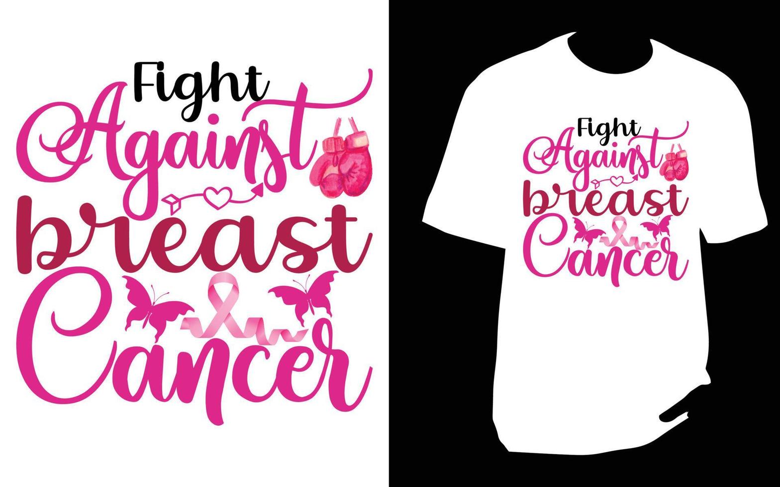 camiseta de cáncer de mama vector