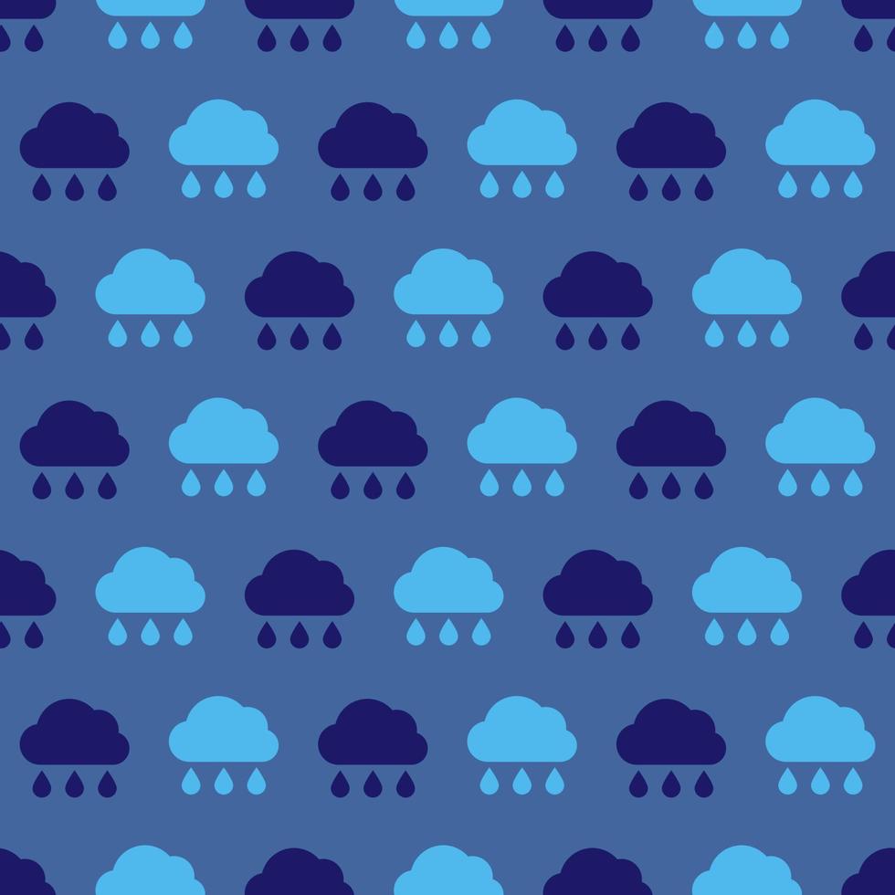 nube de lluvia patrón sin costuras de nubes lluviosas. símbolo de mal tiempo. ilustración vectorial vector