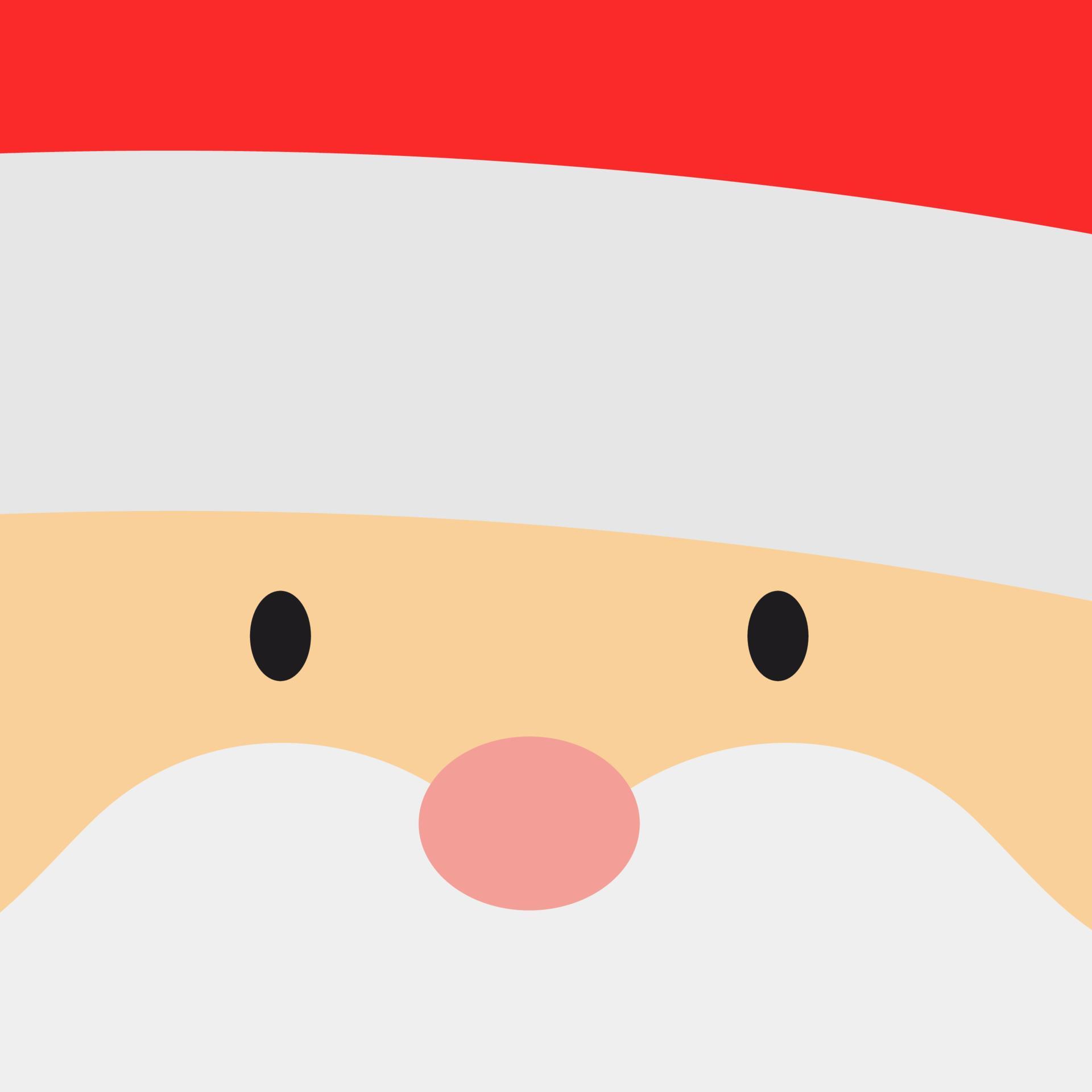 Greeting card with Santa Claus big head face. Merry Christmas