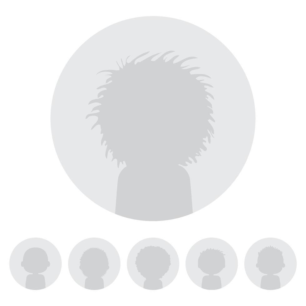 Set of web user avatars. Anonymous person silhouette. Social profile icon. Vector illustration.