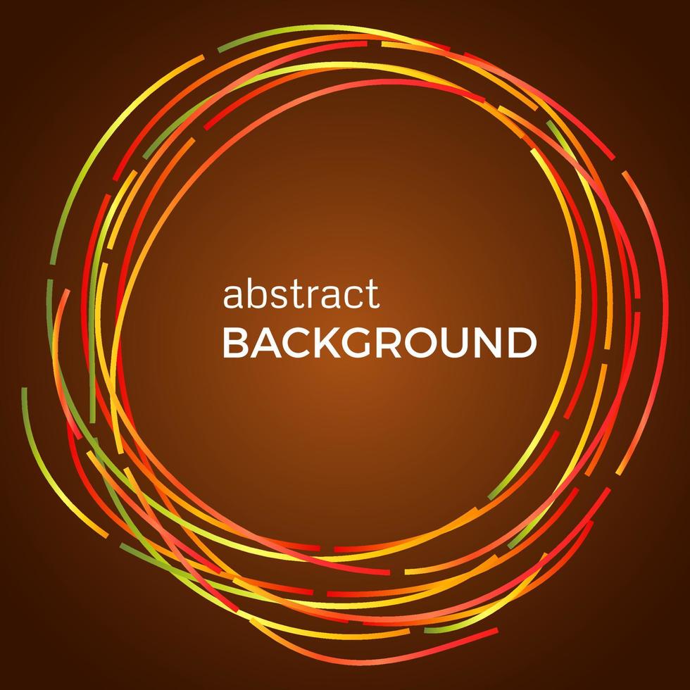 Beautiful light circles on a brown background. Abstract flash light circles. Vector technology background.