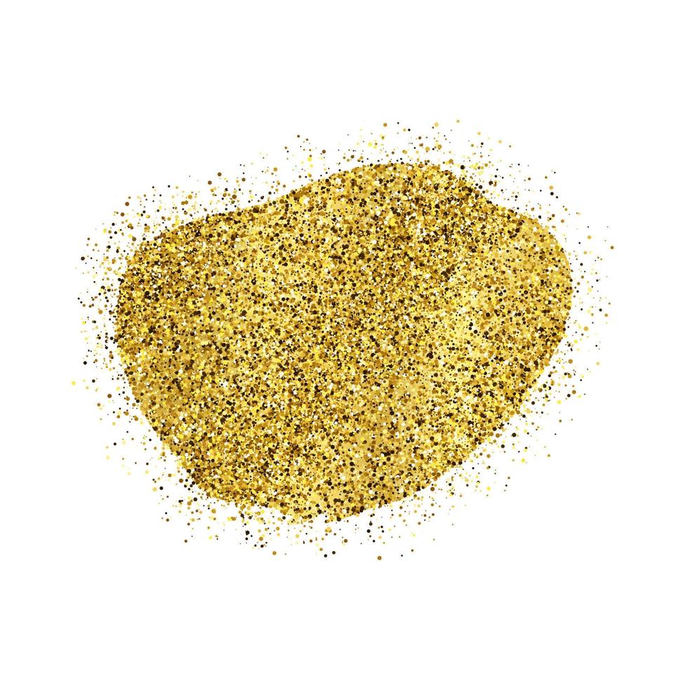 Golden Paint Glittering backdrop on a white background. Background with gold sparkles and glitter effect. Empty space for your text. Vector illustration