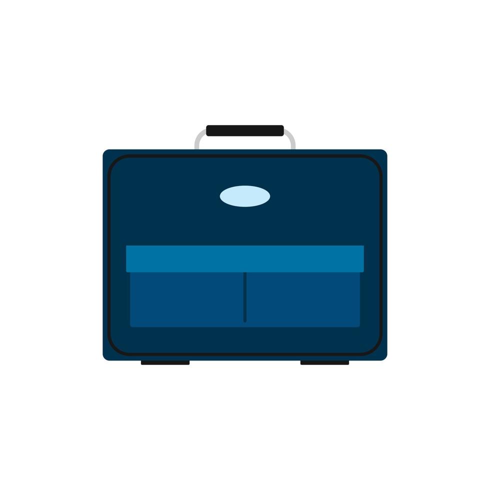 bolsa de viaje azul con equipaje sobre fondo blanco. maleta para viaje de viaje en estilo plano. ilustración vectorial vector