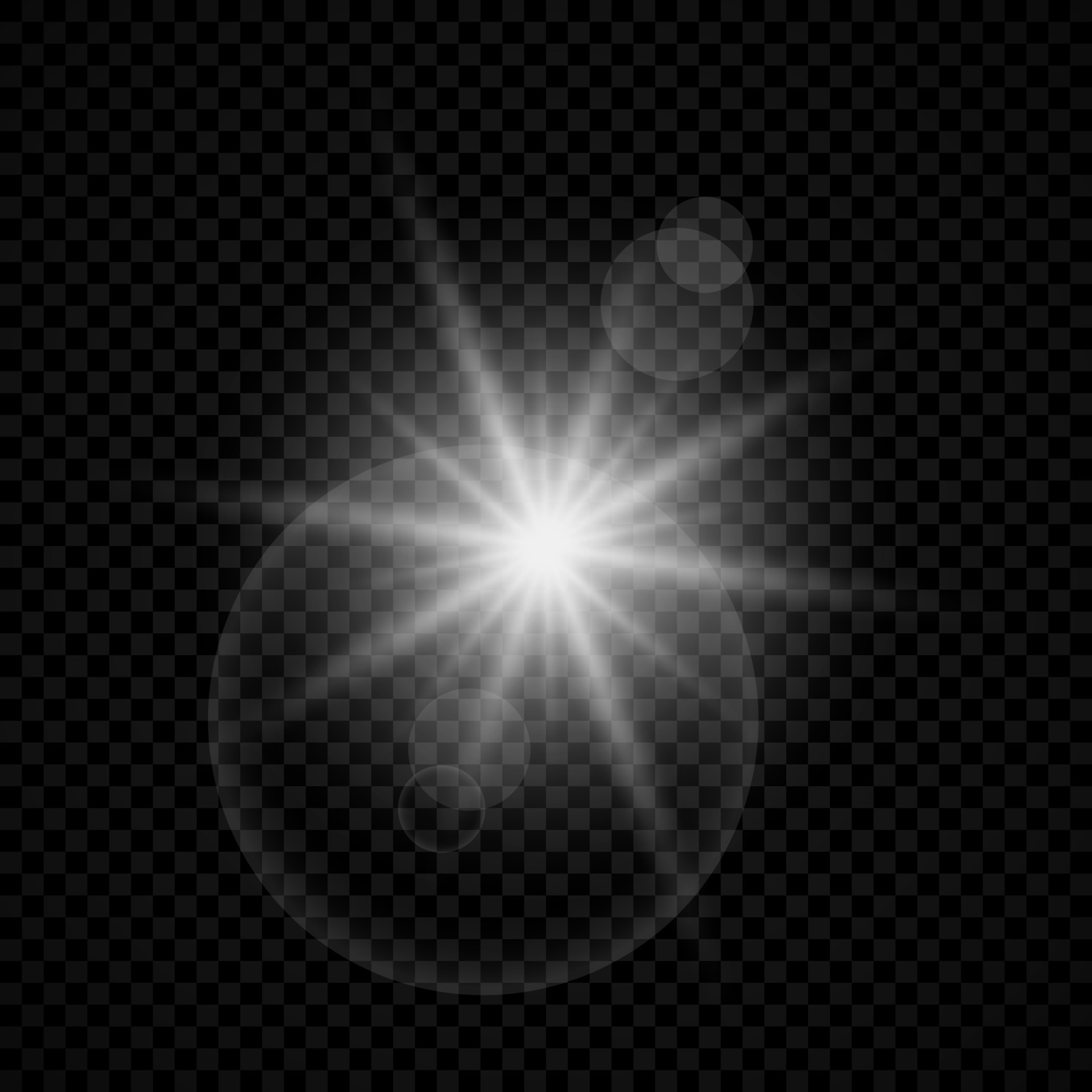 Light effect of lens flares. White glowing lights starburst effects