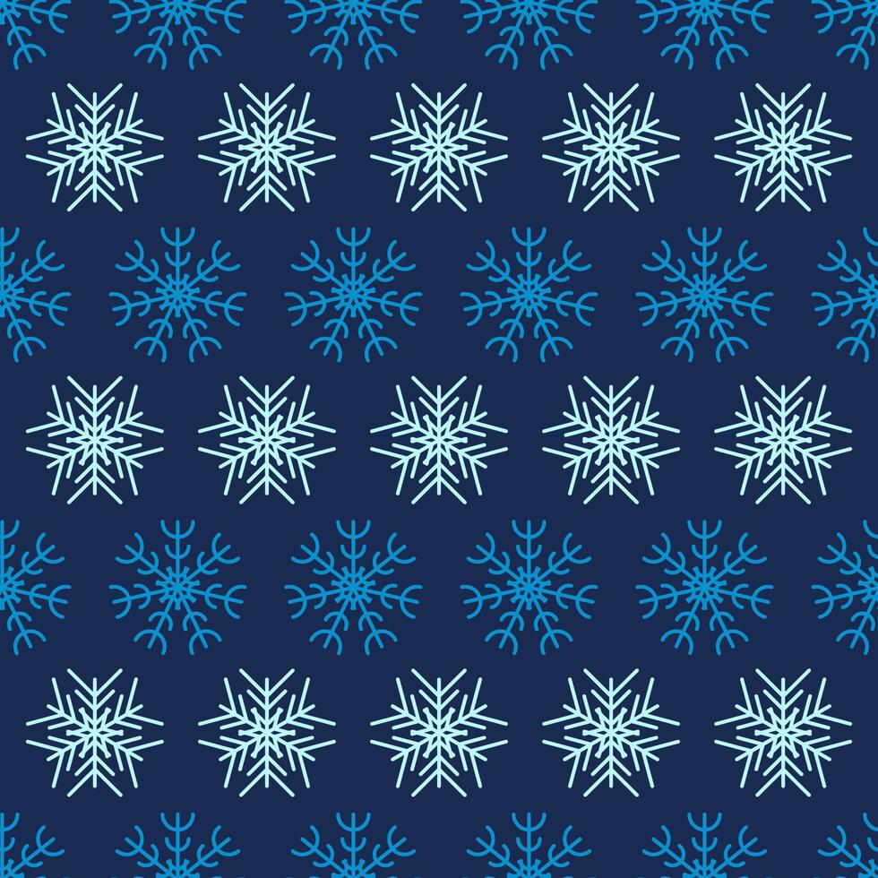 Snowflakes seamless background. Christmas and New Year decoration elements. Vector illustration.