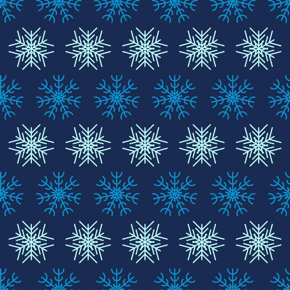 Snowflakes seamless background. Christmas and New Year decoration elements. Vector illustration.