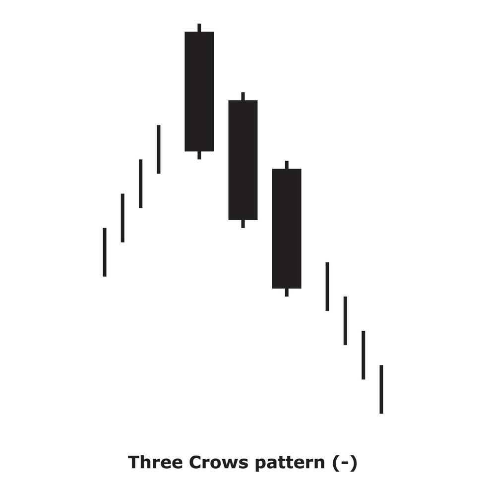 Three Crows pattern - White and Black - Square vector