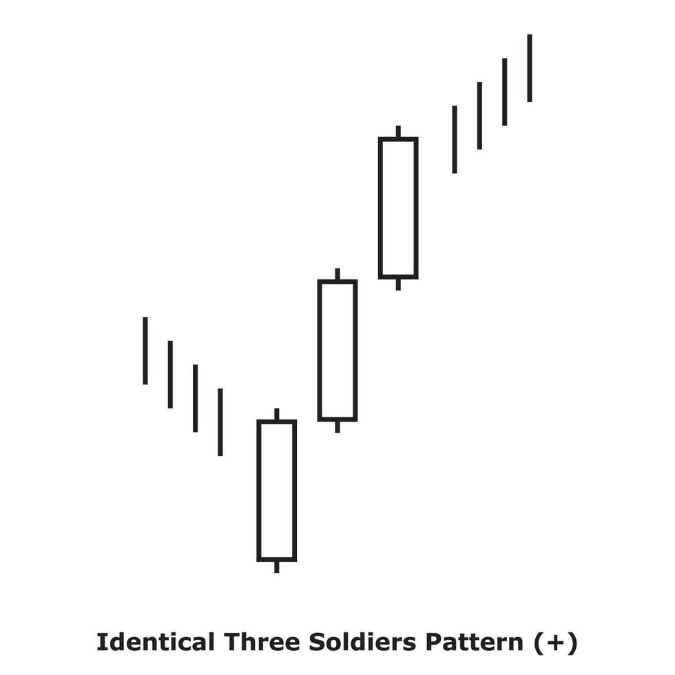 Identical Three Soldiers Pattern - White and Black - Square vector