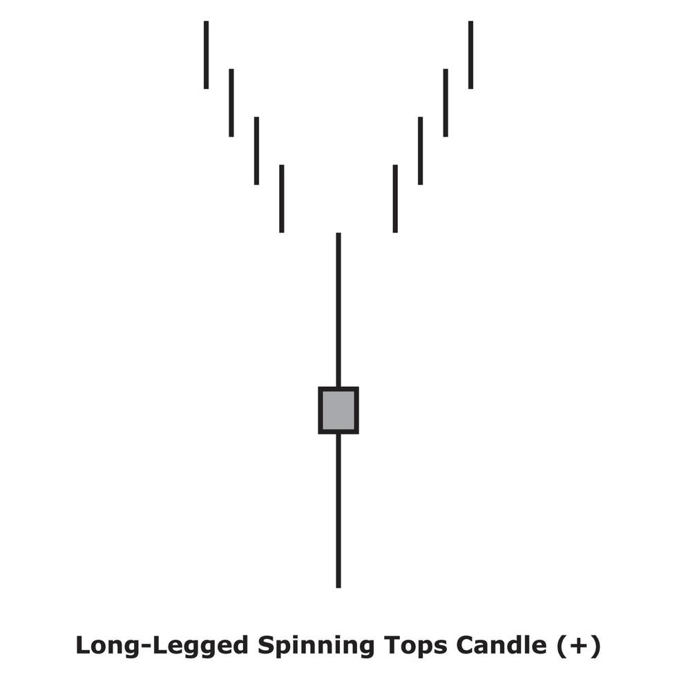 Long-Legged Spinning Tops Candle - White and Black - Square vector