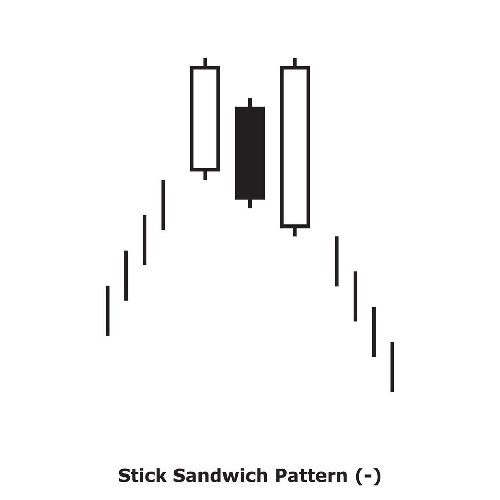 Stick Sandwich Pattern - White and Black - Square vector