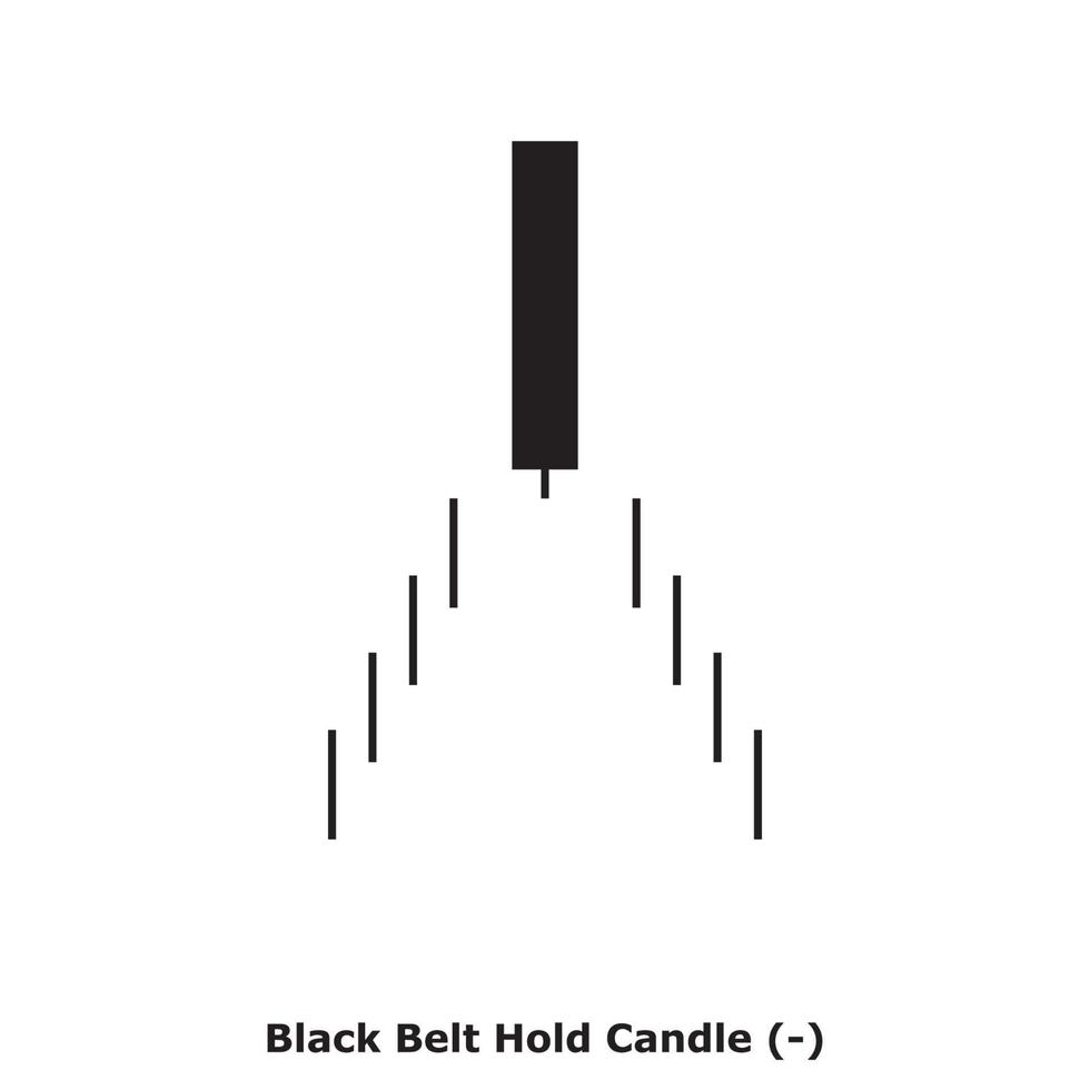 cinturón negro sostener vela - blanco y negro - cuadrado vector