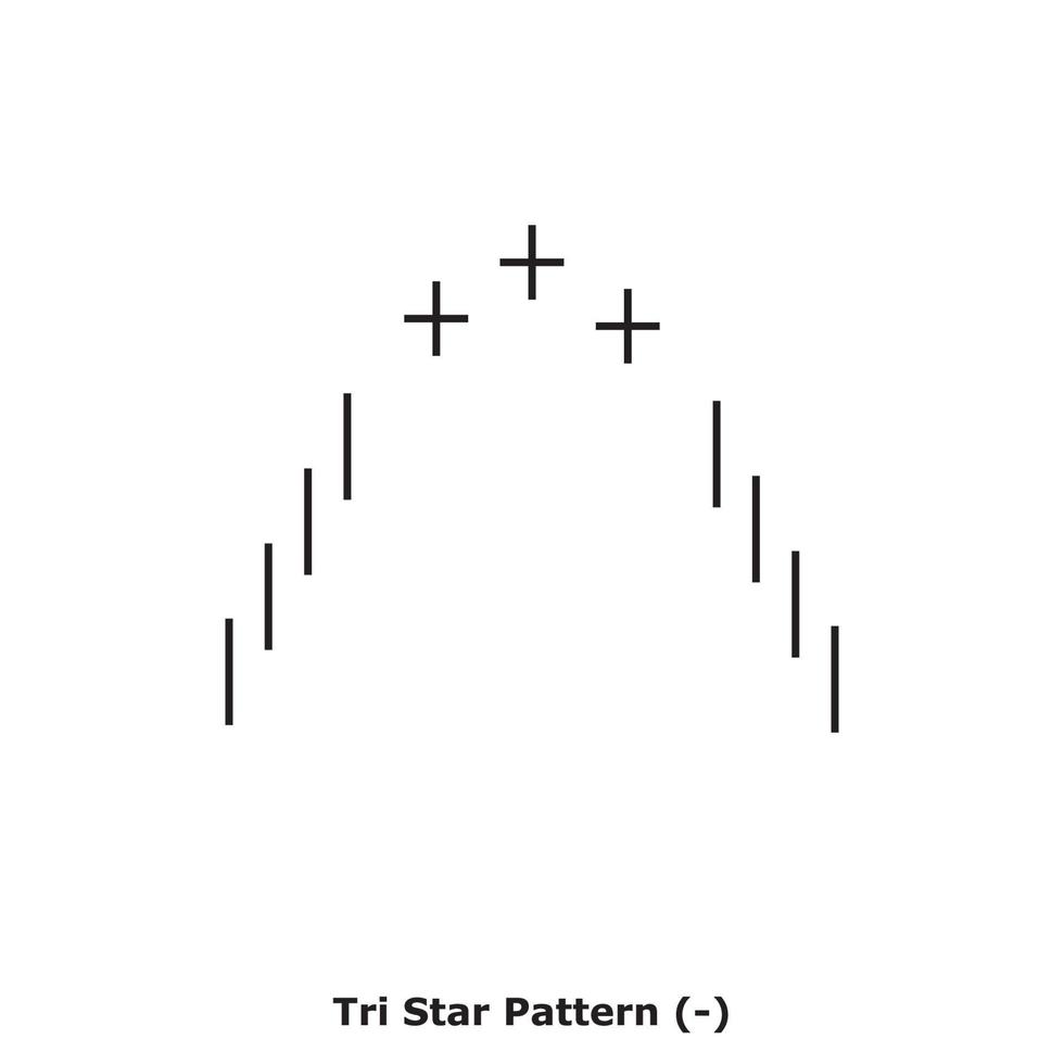 Tri Star Pattern - White and Black - Square vector