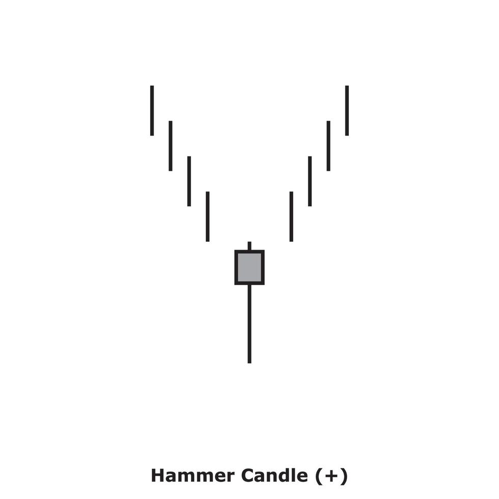 Hammer Candle - White and Black - Square vector