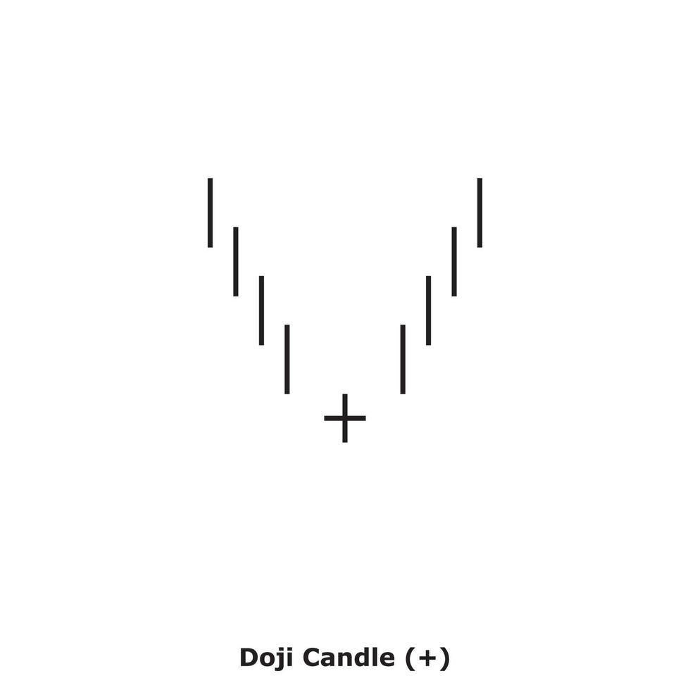 Doji Candle - White and Black - Square vector